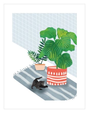 Monstera and Kitty