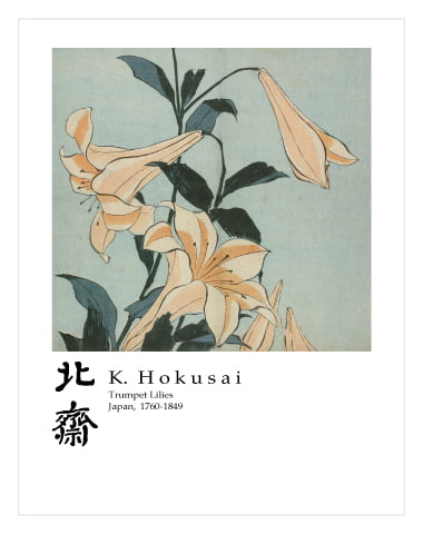 Katsushika Hokusai, Trumpet Lilies 