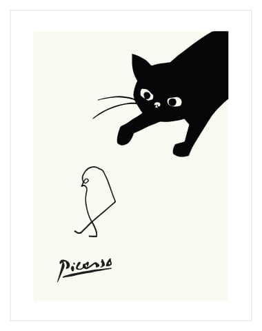 Cat and Bird by Pablo Picasso 