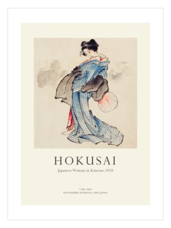 Japanese Woman in Kimono by Katsushika Hokusai