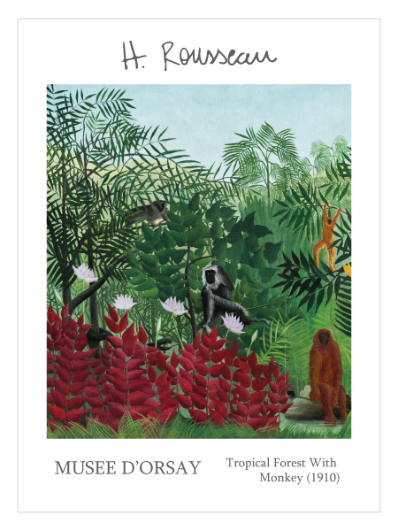 Tropical Forest With Monkeys by Henri Rousseau 