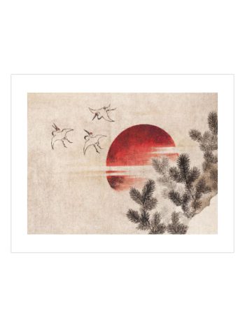 Katsushika Hokusai’s Birds and Sunset