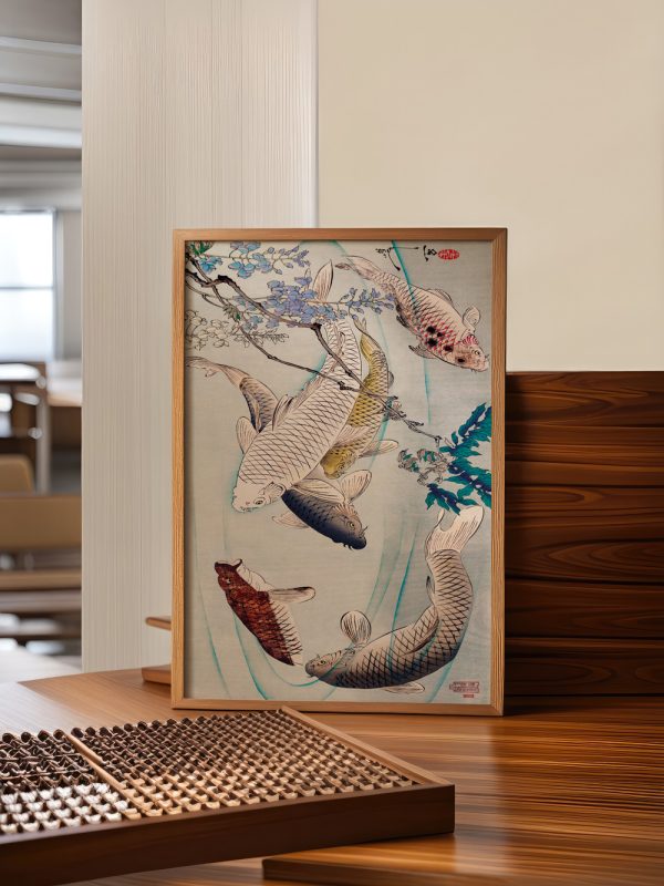 Six Carp by Tsukioka Yoshitoshi - Görsel 3