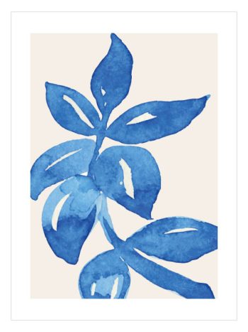 Watercolor Blue Leave