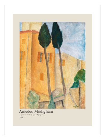 Cypresses and Houses at Cagnes by Amedeo Modigliani