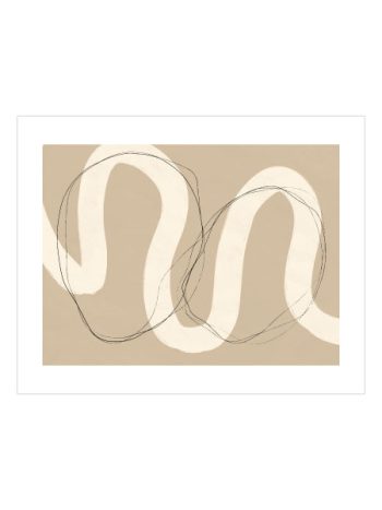 Beige Abstract Line