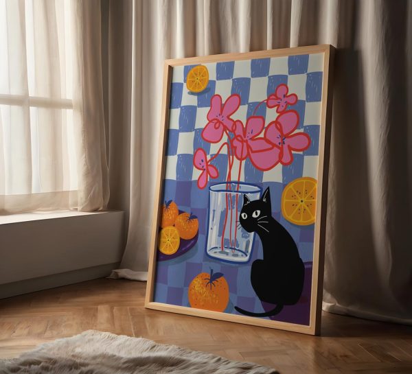 Cat and Flower Vase No1 - Görsel 3