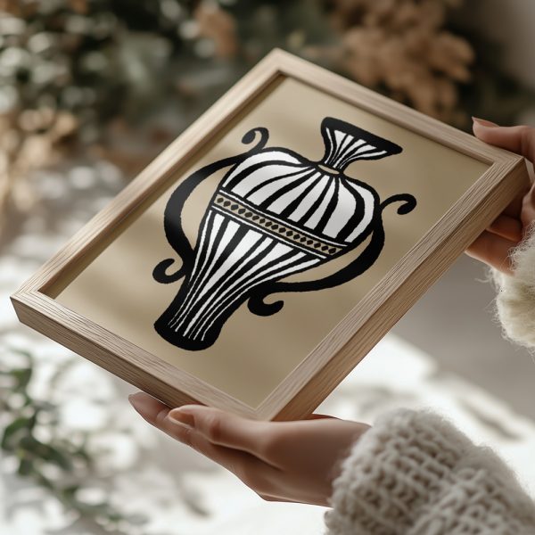 Black White Vase - Görsel 3