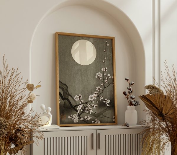 Blooming Plum Full Moon by Ohara Koson - Görsel 3