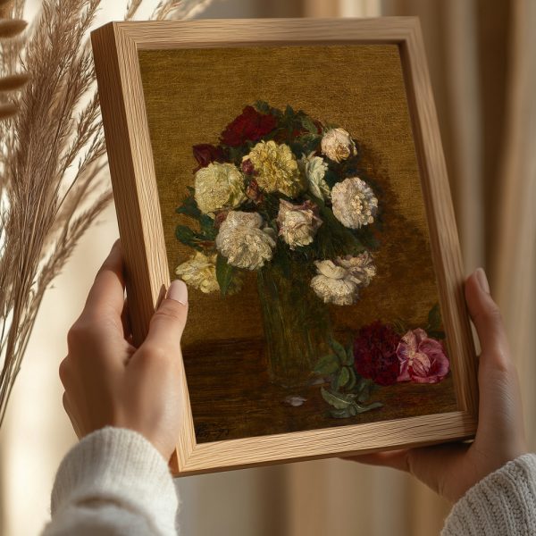 Roses in a Vase by Henri Fantin Latour - Görsel 3