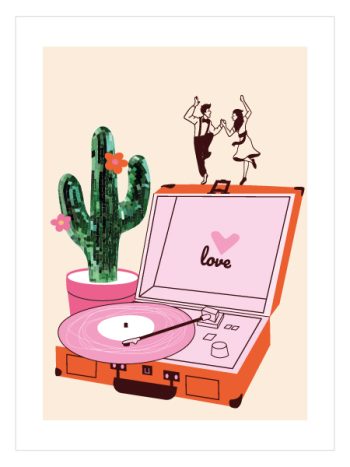 Record Player and Cactus