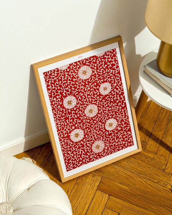 Red Floral Pattern - Görsel 3