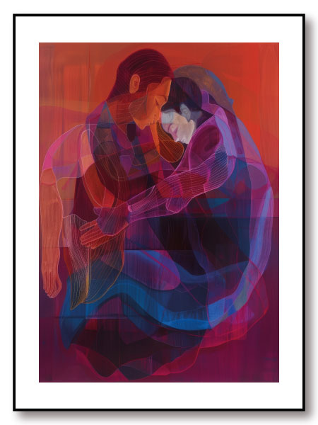 Tender Embrace Poster – Soyut Sarılan İki Figür - Görsel 2