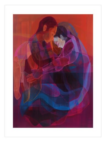 Tender Embrace Poster – Soyut Sarılan İki Figür