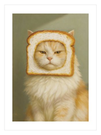 Bread Cat Poster – Sürreal Kedi Sanatı