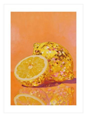 Disco Lemon Poster – Renkli Limon Sanatı