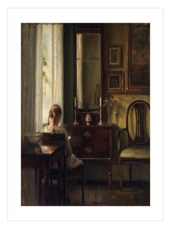 Interior With a Girl Reading by Carl Holsoe Poster
