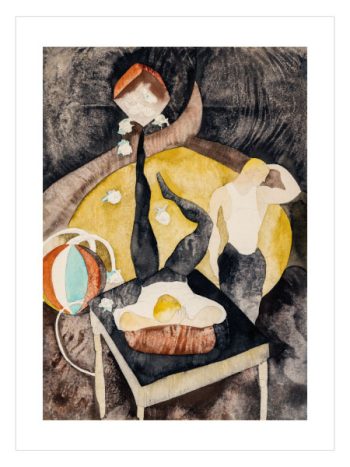 Bu modernist eser, akrobatların akışkan hareketlerini soyut bir sahnede birleştirir. Sıcak tonlar mekana derinlik verir ve duvara sanatsal bir vurgu ekler. Modern dekor için etkileyici ve özgün bir seçimdir.