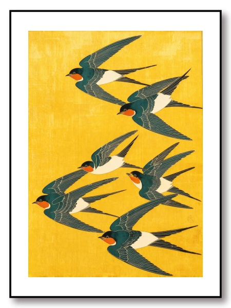 Golden Flight Poster – Altın Uçuş Japon Stil Duvar Dekoru - Görsel 4