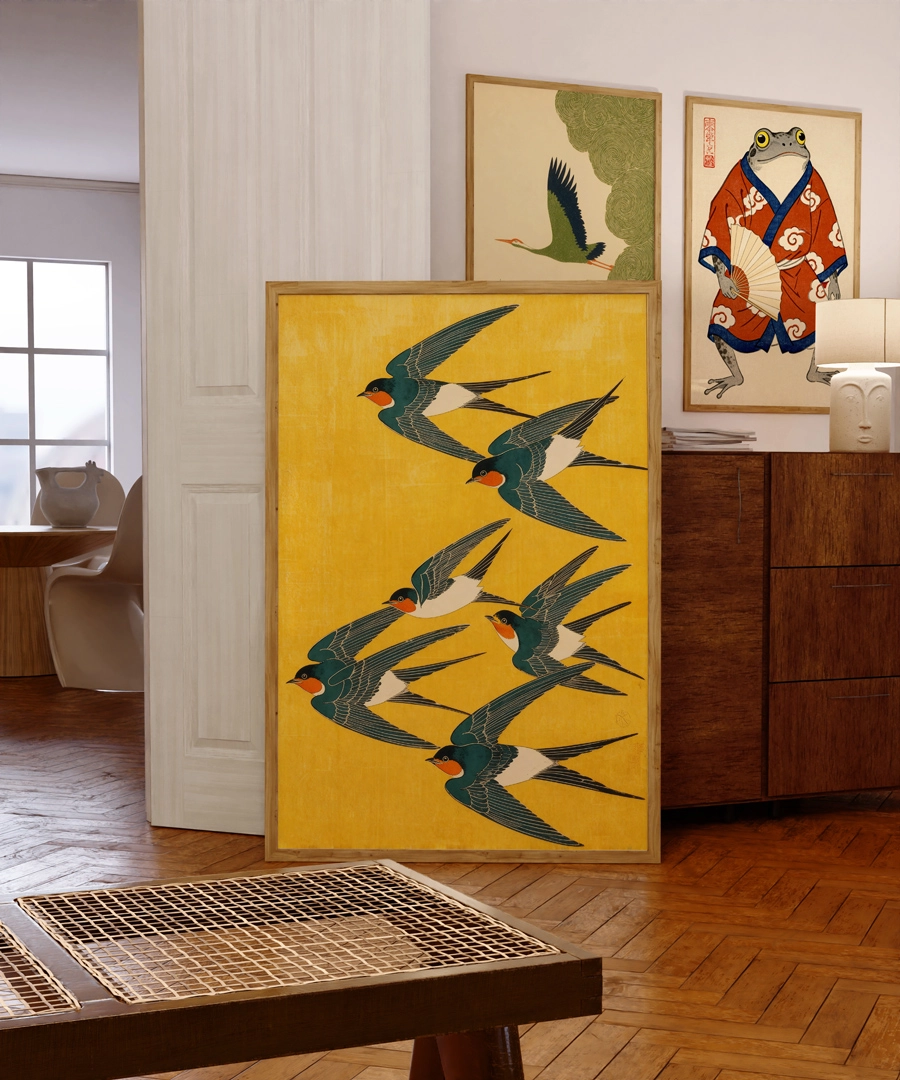 Golden Flight Poster – Altın Uçuş Japon Stil Duvar Dekoru - Görsel 3