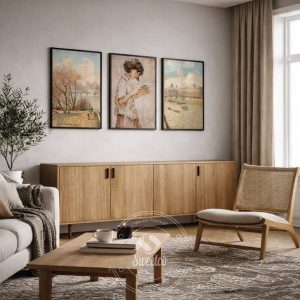 Salon duvarı için üçlü poster seti kombinasyonu 