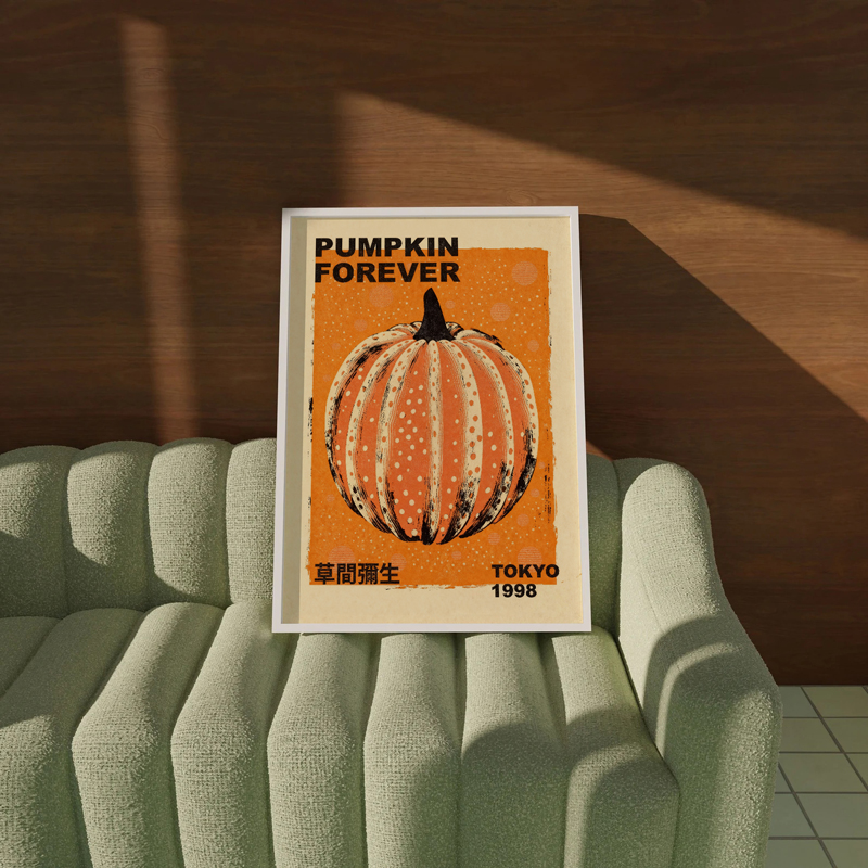 Pumpkin Forever Tokyo Poster – Japon Vintage Balkabağı - Görsel 3