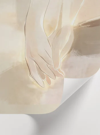 Bej tonlu romantik temas konseptli sanat posteri