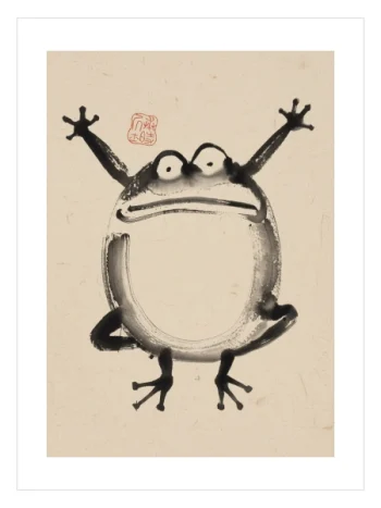 japon kurbağa sanat posteri