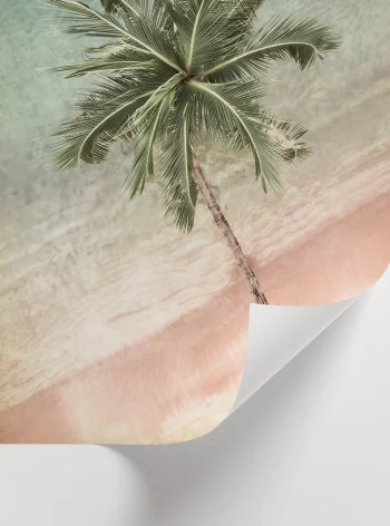 Minimal tropik manzaralı çerçeveli poster