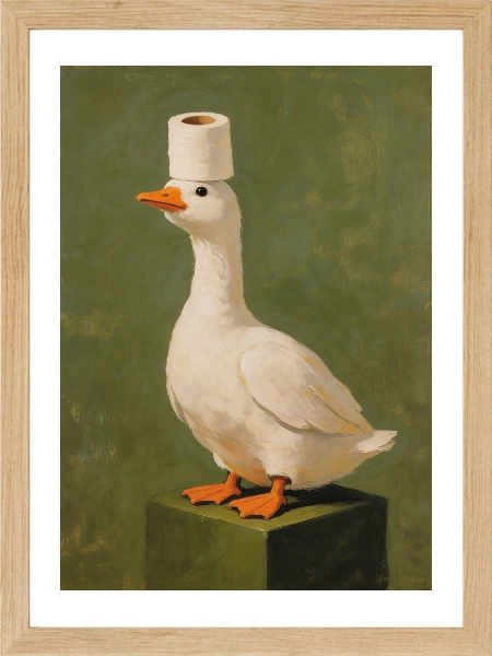 Royal Bathroom Duck tasarımlı modern absürt hayvan posteri