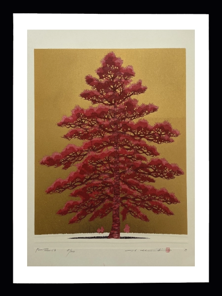 altın zeminli doğa temalı sanat posteri