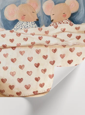 Bebek ve çocuk odaları için sevimli fare illüstrasyonlu poster