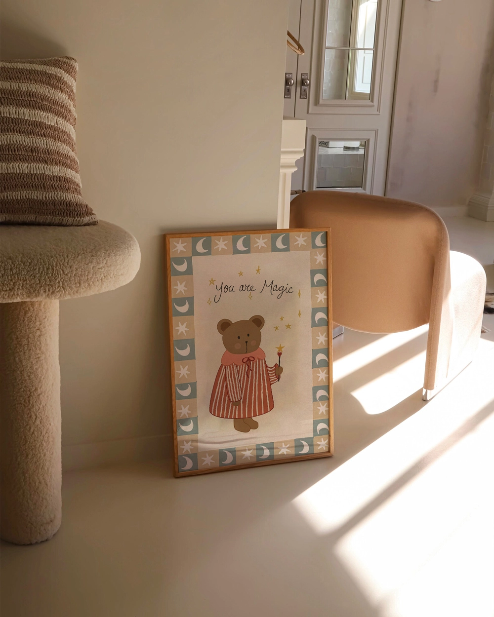 Masalsı tarza sahip ayıcık figürlü çocuk odası dekorasyonu