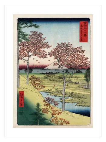 Autumn Maple View Of Fuji Poster – Fuji Dağı Sonbahar Manzarası
