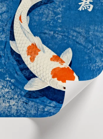 Japon tarzı koi balığı duvar tablosu