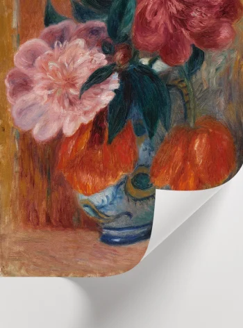 Canlı renkli çiçek natürmort temalı yüksek kaliteli duvar sanatı posteri.