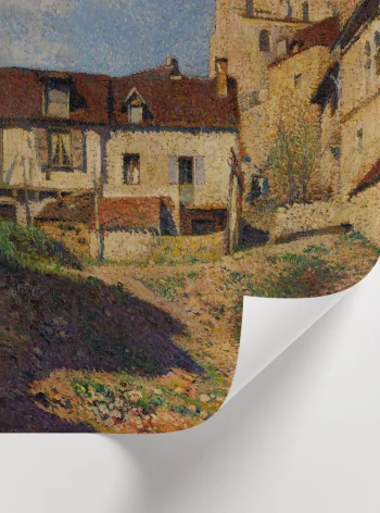 Post-izlenimci tarzda, noktasal fırça darbeleriyle hazırlanmış mimari duvar sanatı baskısı.