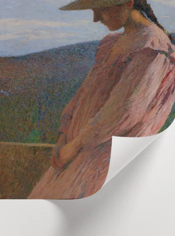 Sweetco özel koleksiyonu, Henri Martin tarzında hasır şapkalı figürlü sanat posteri.