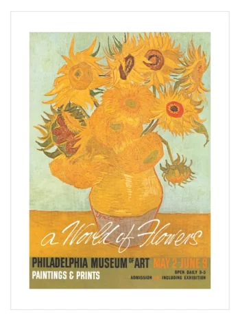 Vincent van Gogh Ayçiçekleri tablosunu içeren Philadelphia Sanat Müzesi sergi posteri.