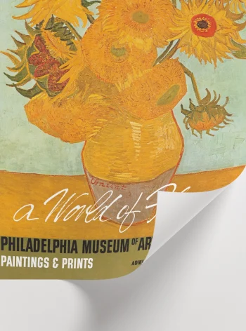 Vintage tarzda tasarlanmış sarı ayçiçekleri temalı sanatsal duvar dekoru posteri.