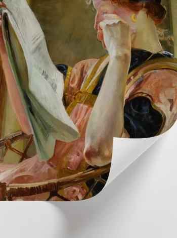 Pembe ve siyah tonların hakim olduğu, entelektüel temalı modern iç mekan tablosu.