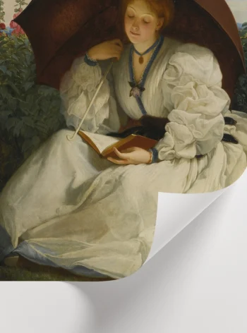 Kitaplık ve okuma köşeleri için ideal, huzur veren sanatsal kadın figürü çalışması.