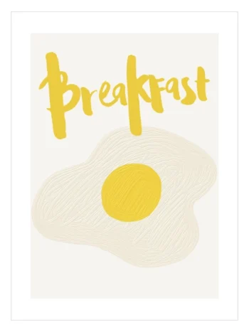 Minimal yumurta illüstrasyonlu modern mutfak posteri