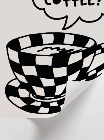 minimal kahve köşesi dekoru poster