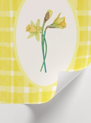 daffodil flower poster sarı tonlu floral tasarım