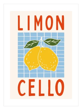 limoncello limon poster retro mutfak dekoru