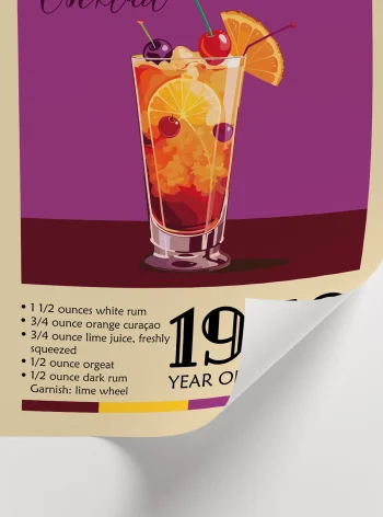 retro mai tai afiş tasarımı poster