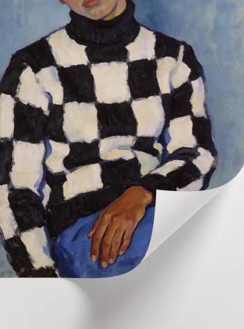 Sweetco doğal ahşap çerçeveli modern figüratif duvar sanatı.