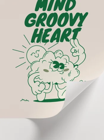 pozitif mesaj içeren tipografi ve karakter poster