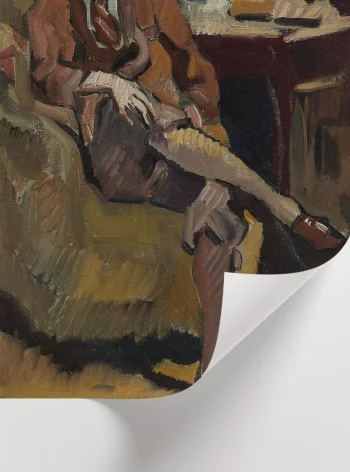 Salon dekorasyonu için vintage figürlü poster